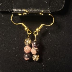 Rhodonite Crystal Earrings
